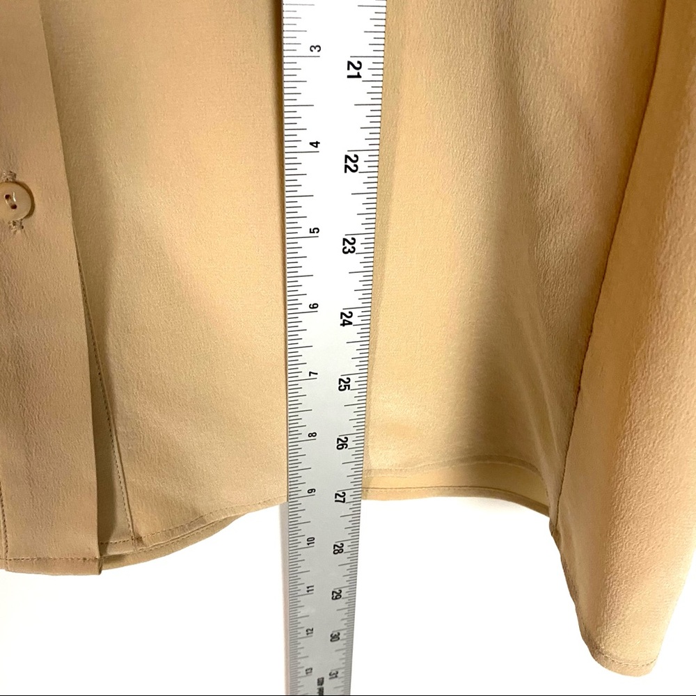 MAX MARA Beige silk long sleeve button down shirt - Picture 7 of 7